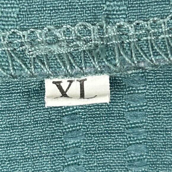 Unbranded Top Womens XLarge Teal Sleeveless Button-Up Collared Shirt Textured - Picture 4 of 9